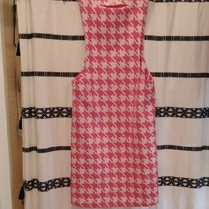 Pink Houndstooth Sleeveless Dress